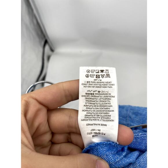 Boden Linen Blue Trousers Long - Picture 3 of 6